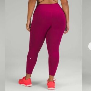 Like New Lululemon Wunder Train High-Rise Tight 25". Color Pomegranate. Size 6